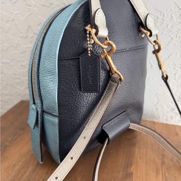 coach backpack navy Coach- Hudson (True Blue/Silver) Amreki The double zip closure ensures secure access Reloved League Flap Backpack